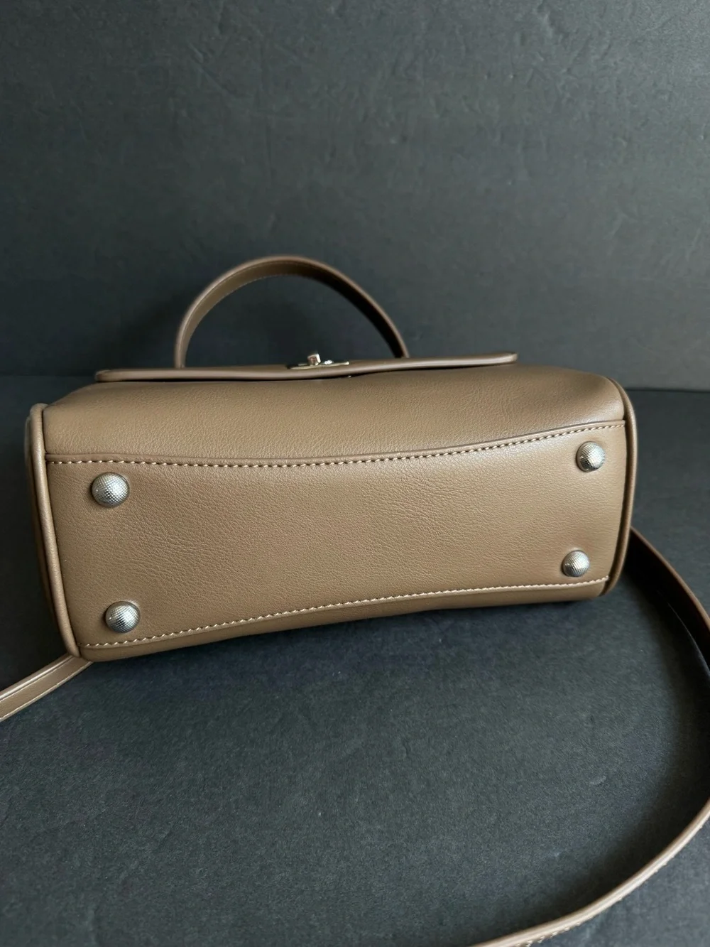 Walter Baker Madeline Bag Brown Vegan Leather Kelly Style Top Handle Purse
